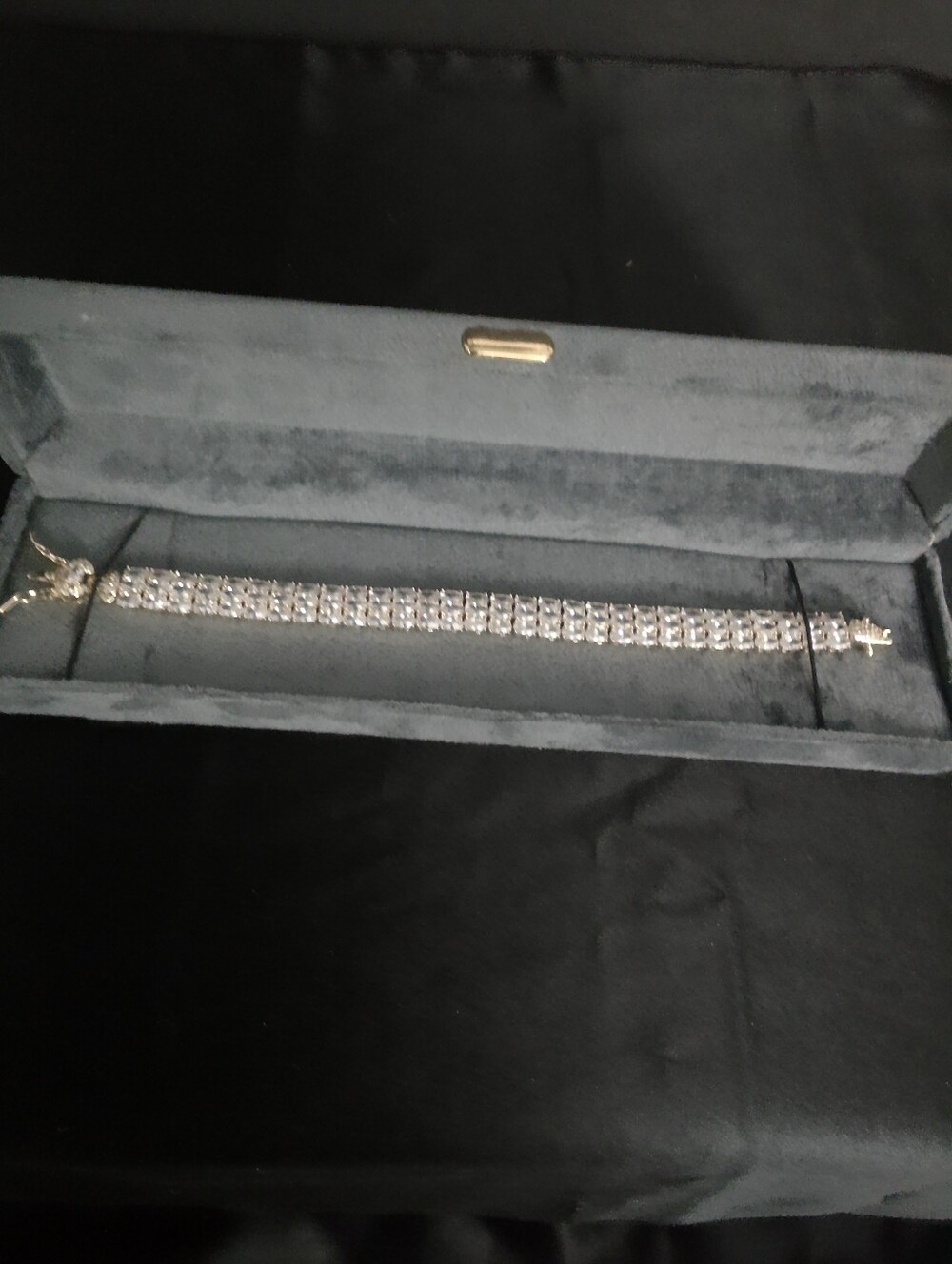 Gold-Filled 3-Row CZ Tennis Bracelet 7.25 Inch